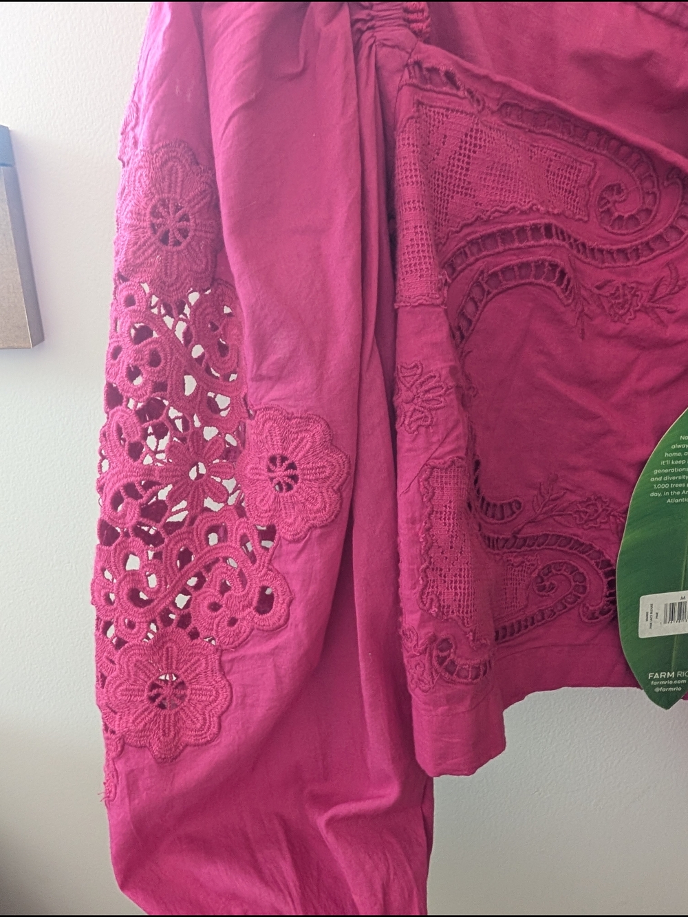 FARM Rio Fuchsia Embroidered Off-Shoulder Blouse - Picture 4 of 5